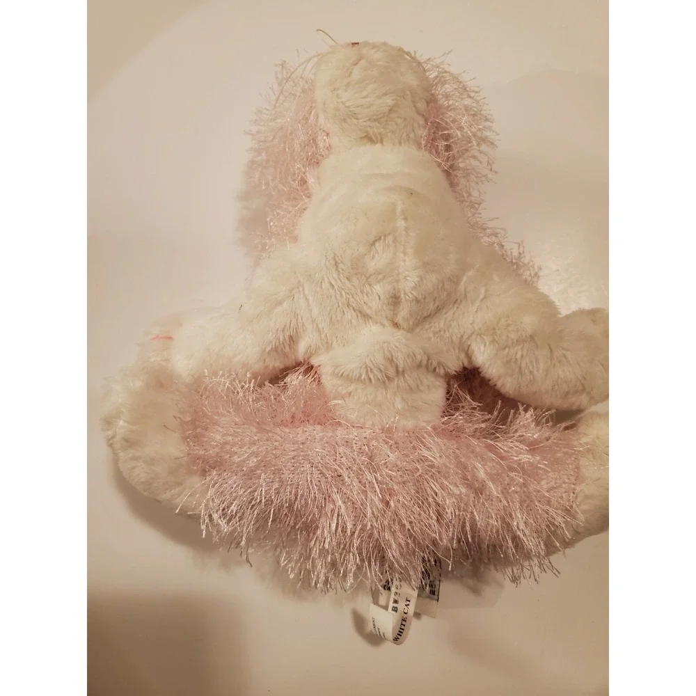 Ganz Webkinz Pink White Cat Plush Stuffed Animal No Code HM189‎ Fuzzy 8 Inch